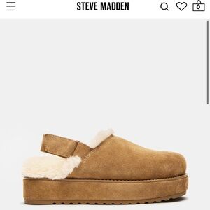 Steve Madden Cognac Suede Platform Slippers